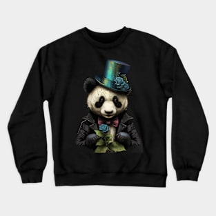 Panda wearing Top Hat Crewneck Sweatshirt